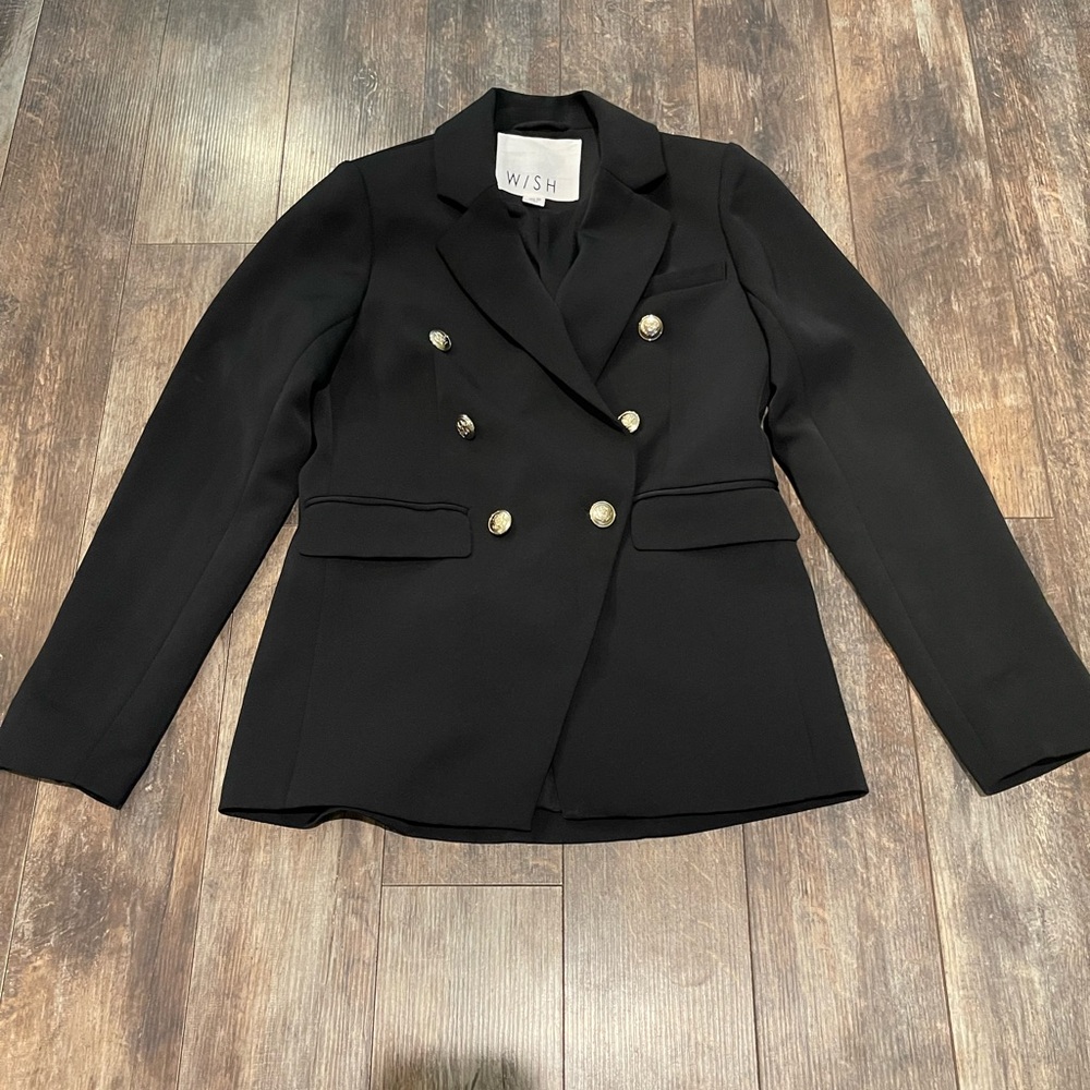 🌺Wish Elegant Black Blazer with Gold Buttons